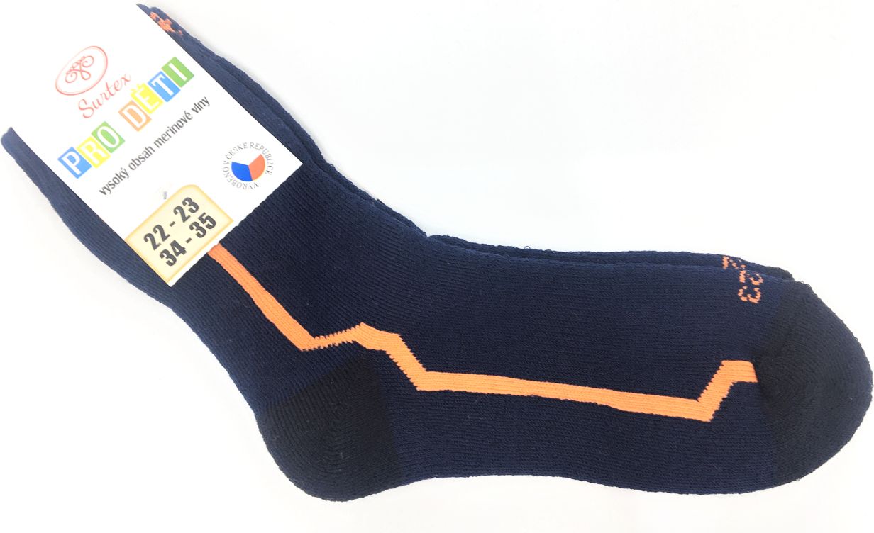Ponožky Surtex 95% Merino ZIMA Tmavě modré Velikost: 27 - 29 - obrázek 1