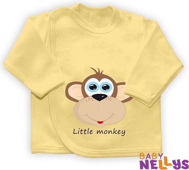 Baby Nellys Baby Nellys Košilka se zap. na boku Little Monkey, krém 62 (3-6m) - obrázek 1