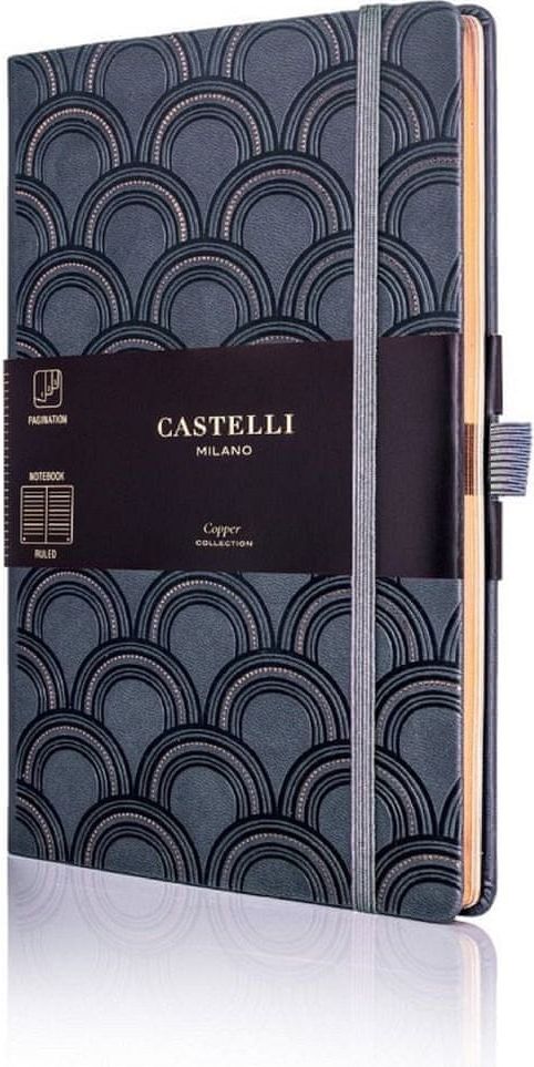Castelli Italy Zápisník C&G Art Deco Copper, čtverečkovaný - obrázek 1