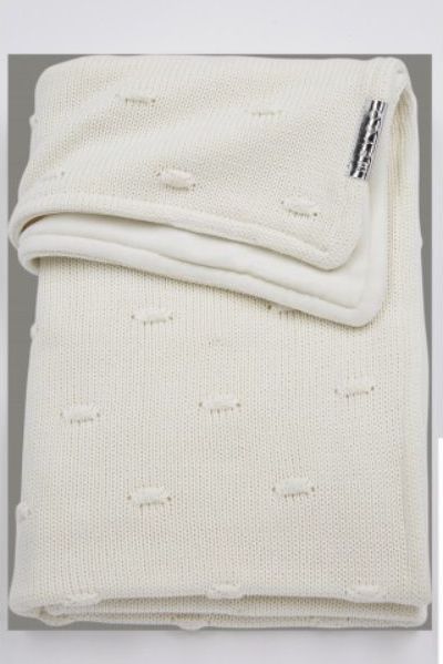 Deka do kočárku/kolébky samet 75x100 cm Meyco Knots Off White 2021 - obrázek 1