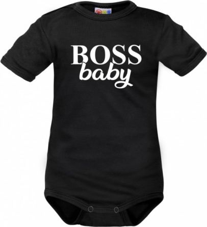Body krátký rukáv Dejna Boss baby - černé, Velikost koj. oblečení 62 (2-3m) - obrázek 1