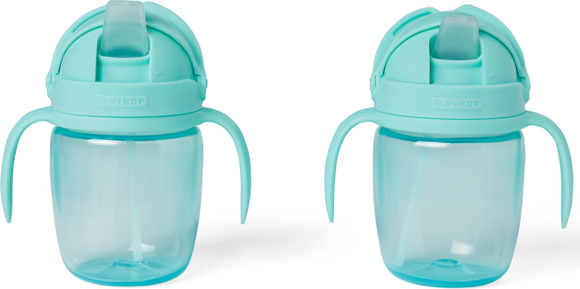 SKIP HOP Hrnek rostoucí Sip-to-Straw Teal 6 m+ - obrázek 1