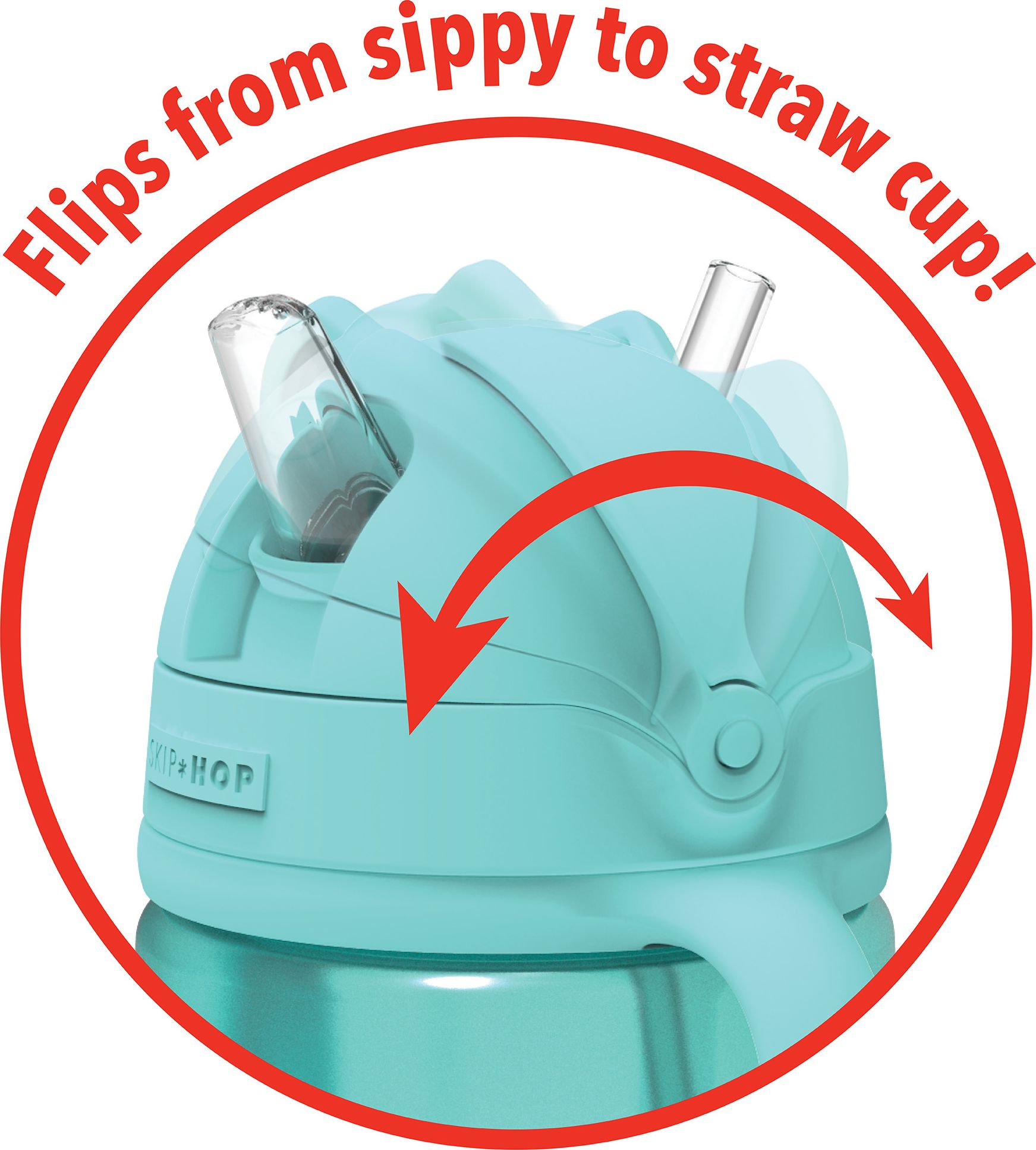 SKIP HOP Hrnek rostoucí Sip-to-Straw Teal 6 m+ - obrázek 2