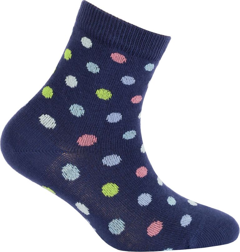 Dívčí ponožky WOLA PUNTÍKY tmavě modré Velikost: 27-29 - obrázek 1