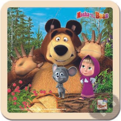Máša a Medvěd a amliny: Puzzle 4 dílky - Bino - obrázek 1