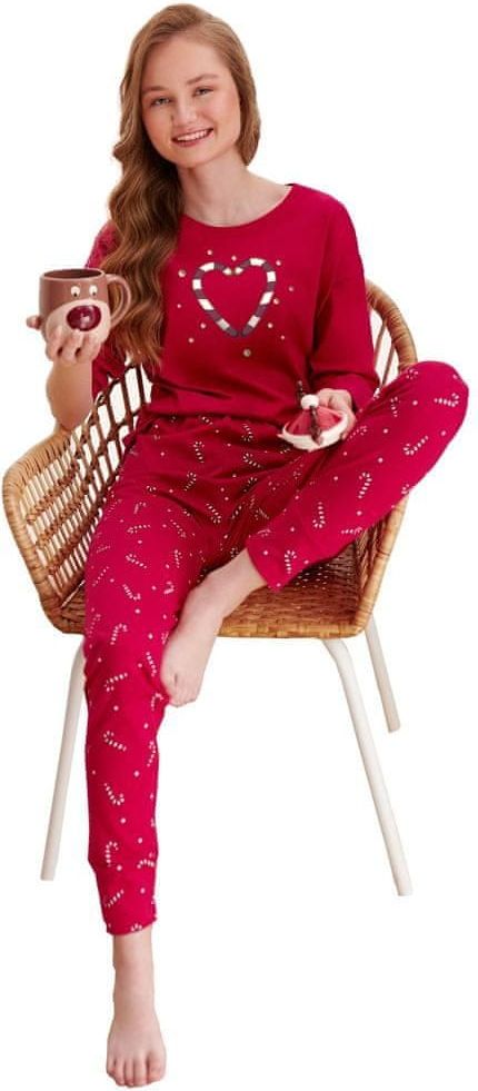 TARO Dívčí pyžamo Olivia červené paličky 146 - obrázek 1