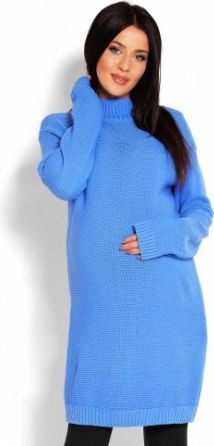Be MaaMaa Těhotenský svetr, tunika - modrá - obrázek 1