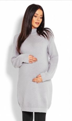 Be MaaMaa Těhotenský svetr, tunika - šedý - obrázek 1