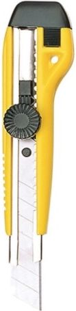 Odlamovací nůž s kovovým tělem 18mm žlutý - obrázek 1