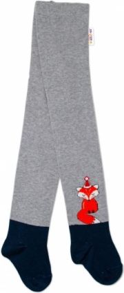 Baby Nellys Dětské punčocháče bavlněné, Fox, šedé-granát, 1ks, Velikost koj. oblečení 62/74 - obrázek 1