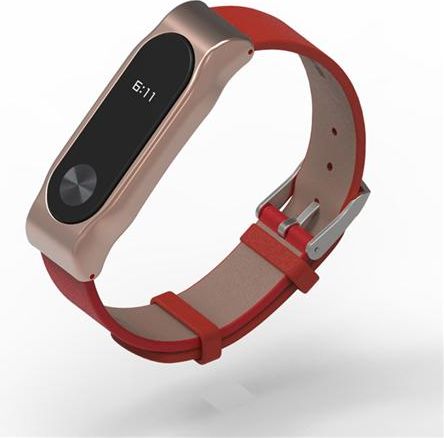 Xiaomi Miband 2 kožený náramek Červená - obrázek 1