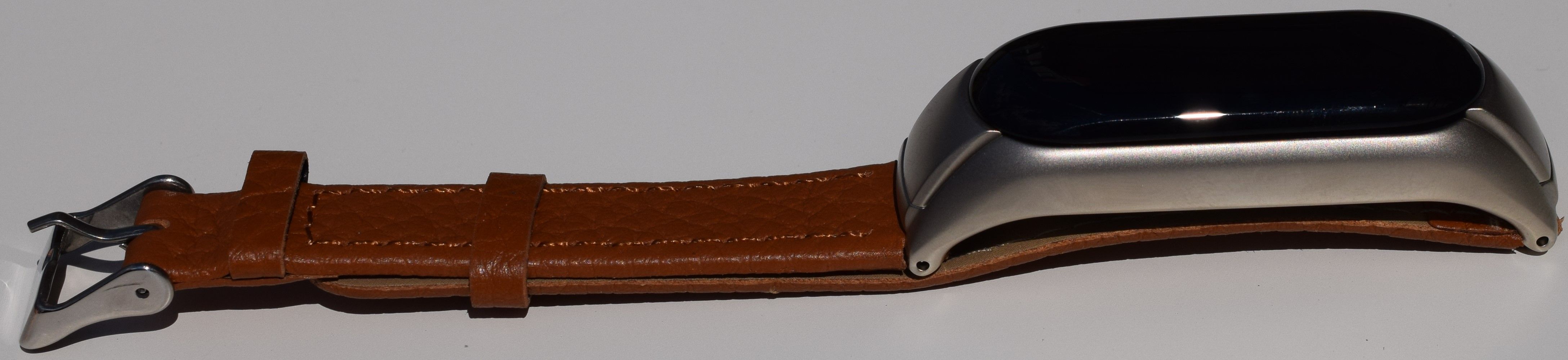 Xiaomi MiBand 3 / MiBand 4 kožený náramek Hnědá - obrázek 1