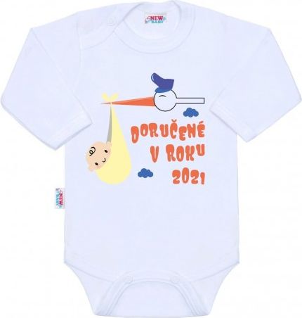 Body s potiskem New Baby Doručené v roku 2021, Bílá, 68 (4-6m) - obrázek 1