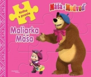 Máša a medveď - Maliarka Máša - Kniha s puzzle - obrázek 1
