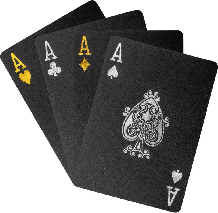 Poker karty plastové - černé/stříbrné - obrázek 3
