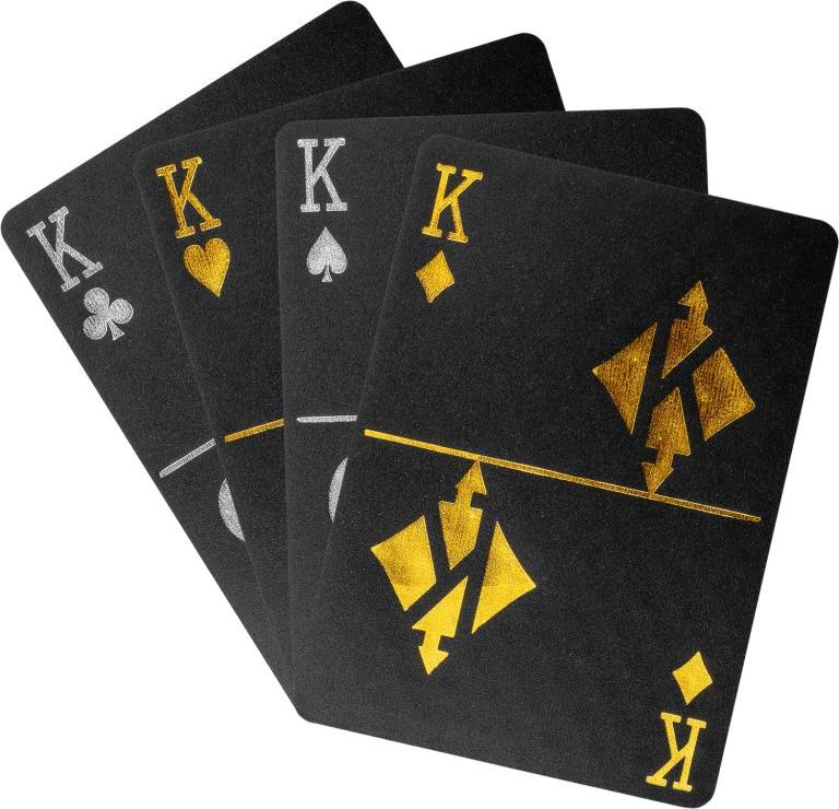 Poker karty plastové - černé/stříbrné - obrázek 4