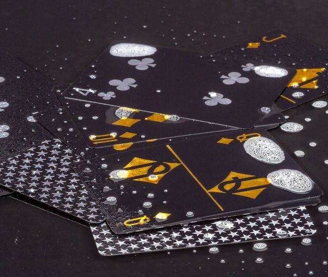 Poker karty plastové - černé/stříbrné - obrázek 8