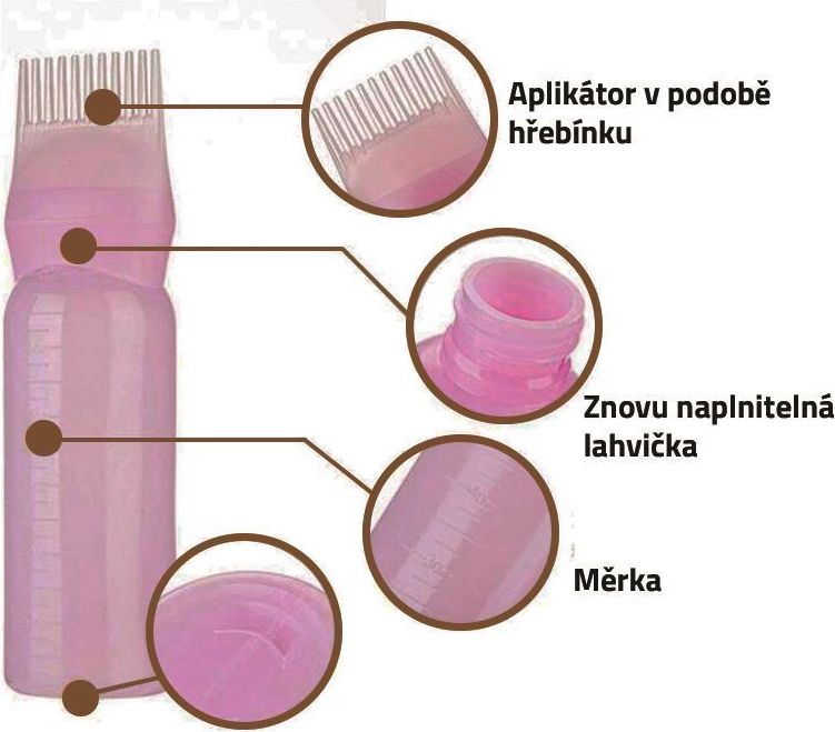 Dudlu Lahvička s hřebenem na barvení vlasů - obrázek 1