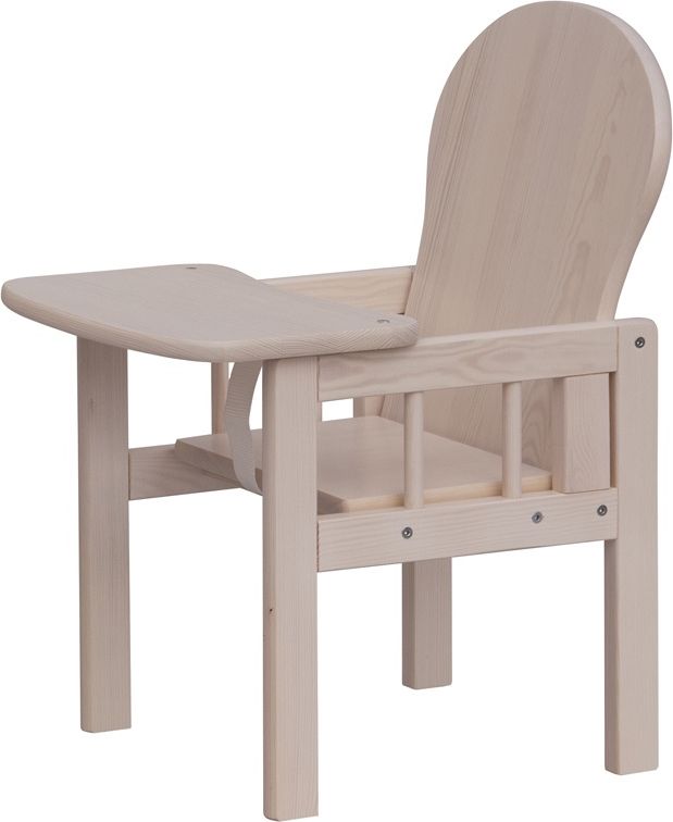 Dětská dřevěná jídelní židlička Scarlett KOMBI - masiv borovice - bílá (bělená) - obrázek 1