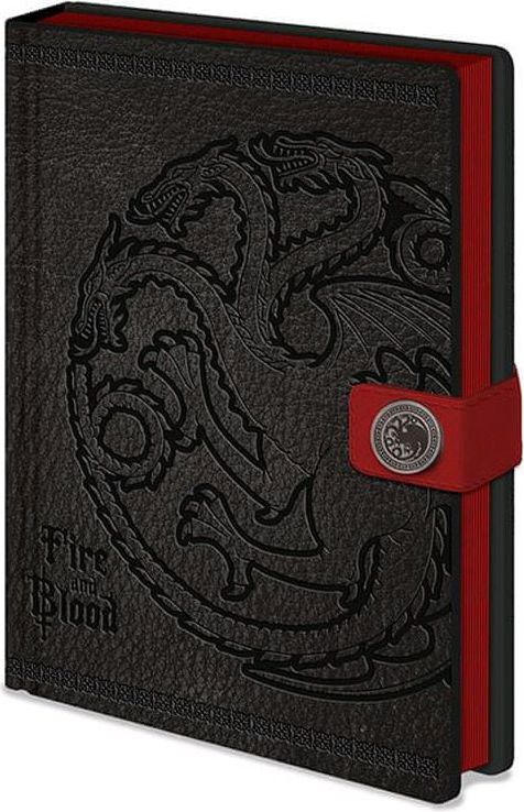 CurePink Poznámkový blok Game of Thrones|Hra o Trůny: Targaryen (14,8 x 21 cm) - obrázek 1