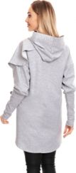 Těhotenská a kojící mikina - PŘEHOZ S KAPUCÍ šedý - BeMaaMaa  velikost L/XL - obrázek 3