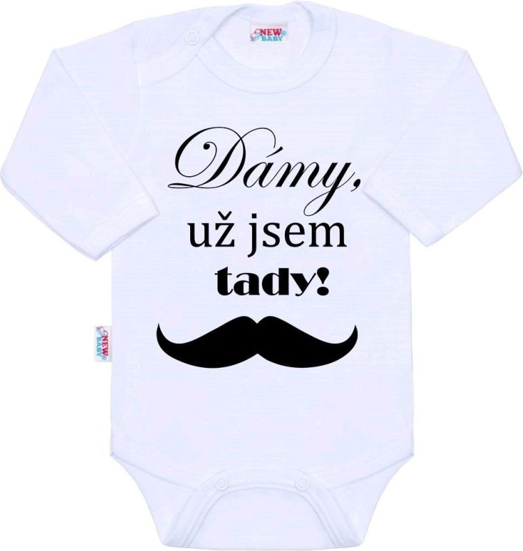 Kojenecké body s českým nápisem New Baby Dámy, už jsem tady! velikost 68 - obrázek 1