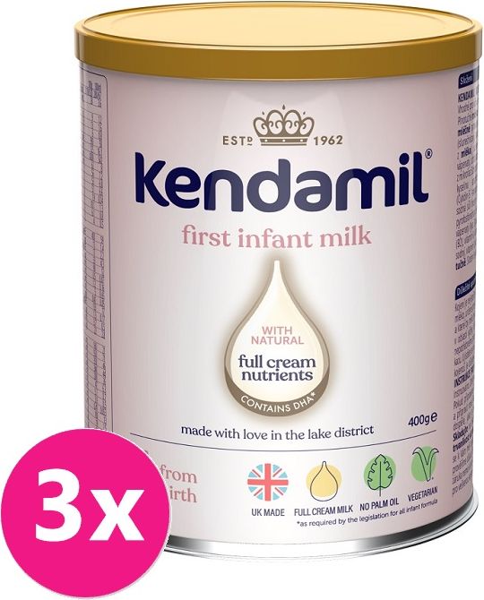 3x KENDAMIL Kojenecké mléko 1 (400 g) DHA+ - obrázek 1