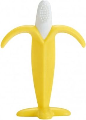 Dětské chladící kousátko s kartáčkem BAYO banán, Žlutá - obrázek 1