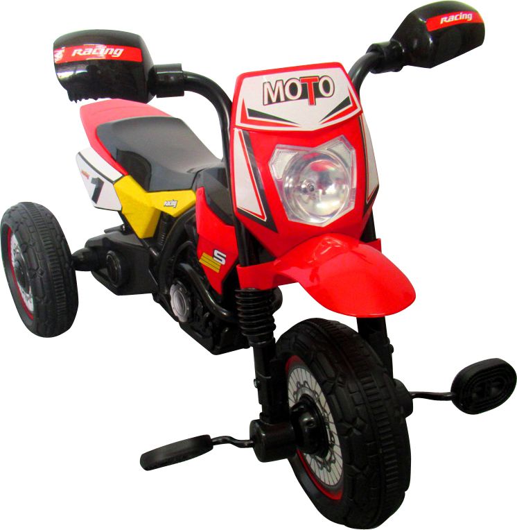 Dětská šlapací tříkolka Motorka - červená - obrázek 1