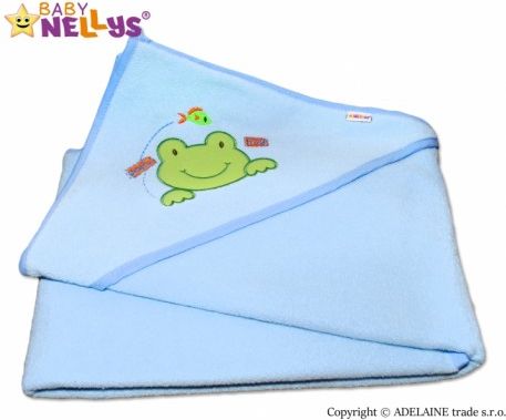 Termoosuška s kapucí Žabka Baby Nellys - modrá - obrázek 1