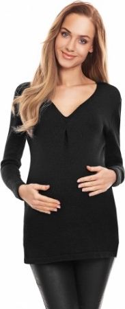 Be MaaMaa Těhotenský svetřík - černý - obrázek 1