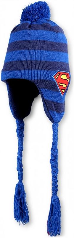Setino · Dětská / chlapecká zimní čepice / ušanka Superman 54 Modrá - obrázek 1