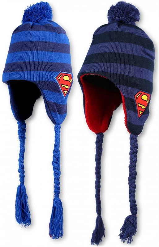 Setino · Dětská / chlapecká zimní čepice / ušanka Superman 54 Modrá - obrázek 2