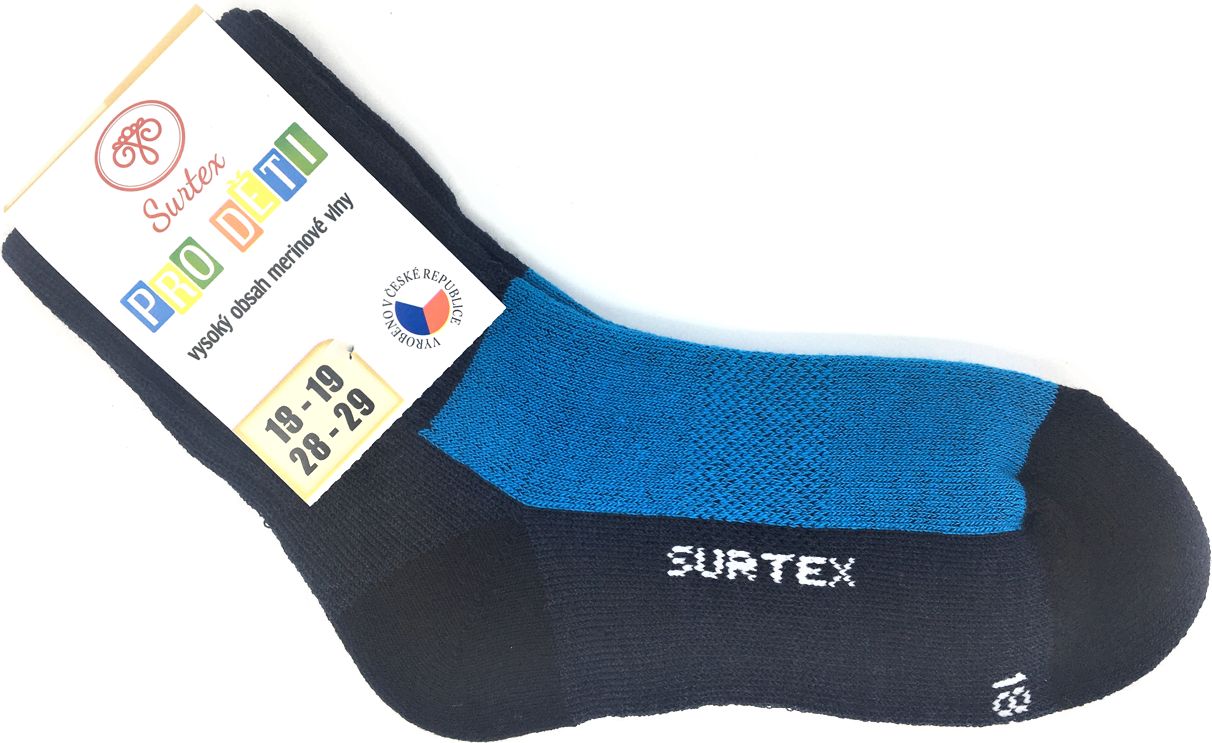 Zimní ponožky Surtex 80% Merino Modré Velikost: 27 - 29 - obrázek 2
