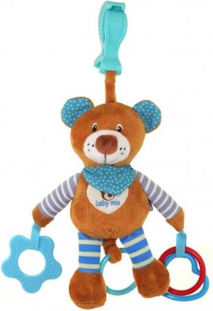 Plyšová hračka s vibrací Baby Mix medvídek modrý, Modrá - obrázek 1