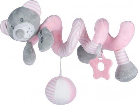 Hračka na postýlku Spirála Baby Mix medvěd růžový, Růžová - obrázek 1