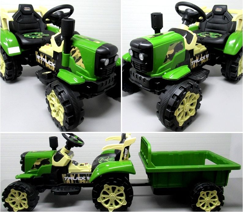 Elektrický traktor s přívěsem C2 - červený - obrázek 3