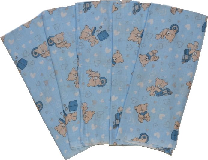 Dětské látkové pleny New Baby modrý medvídek - obrázek 1
