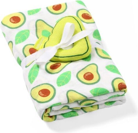 Zavinovací plena z bambusového mušelínu Baby Ono 120x120 cm + chrastítko avocado - obrázek 1