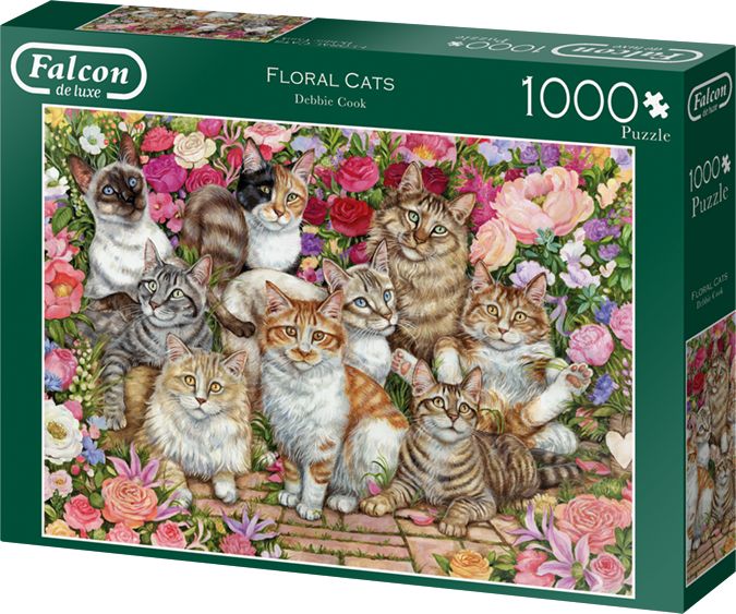 FALCON / JUMBO FALCON , JUMBO Puzzle Kočky mezi květy 1000 dílků - obrázek 2