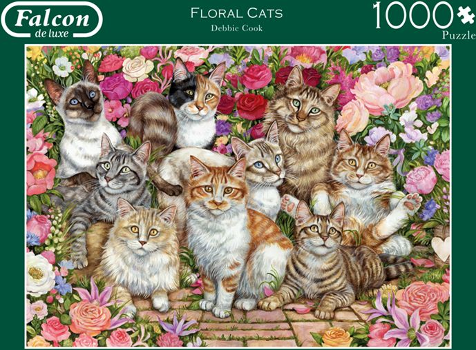FALCON / JUMBO FALCON , JUMBO Puzzle Kočky mezi květy 1000 dílků - obrázek 3