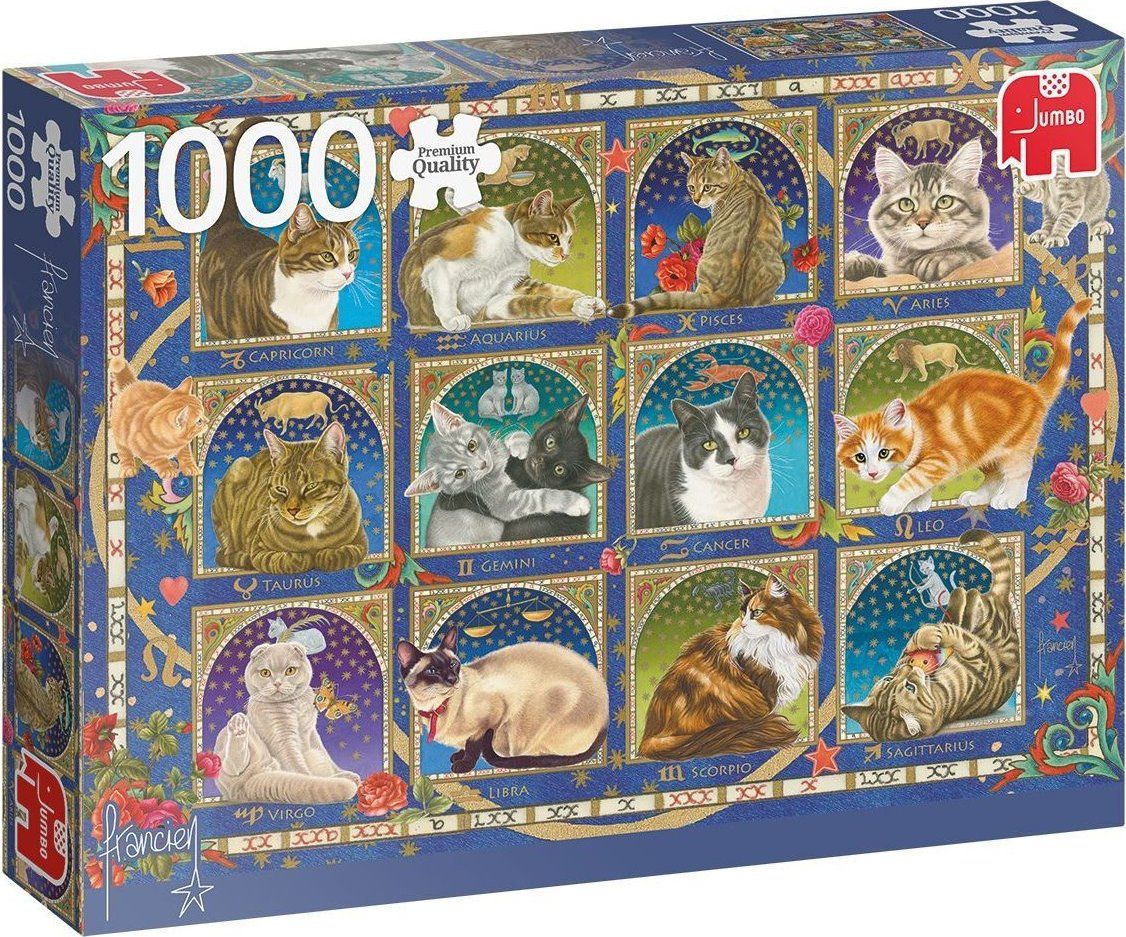 JUMBO Puzzle Kočičí horoskop 1000 dílků - obrázek 1