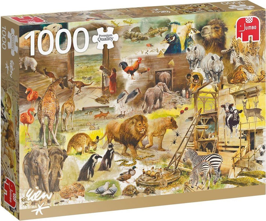 JUMBO Puzzle Stavba Noemovy archy 1000 dílků - obrázek 1