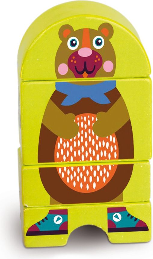O-OOPS Easy-Click - Dřevěné magnetické puzzle - Bear Milk Chocolate - Medvěd - obrázek 1