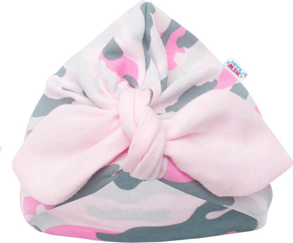 Kojenecká bavlněná čepička turban New Baby With Love růžová 62 (3-6m) - obrázek 1
