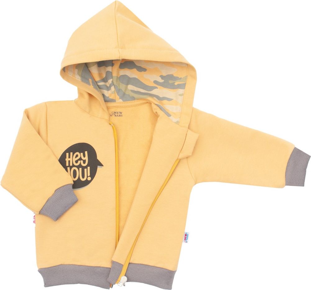 Kojenecká mikinka New Baby With Love hořčicová 62 (3-6m) - obrázek 2