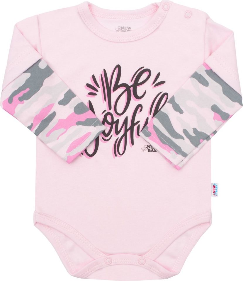 Kojenecké body s dlouhým rukávem New Baby With Love růžové 62 (3-6m) - obrázek 1