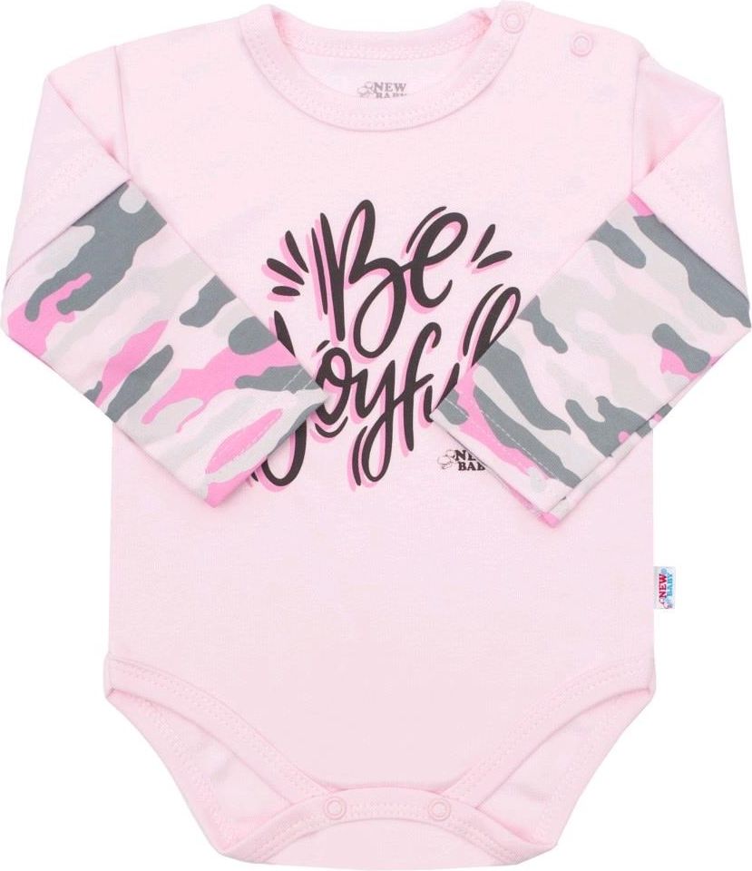 Kojenecké body s dlouhým rukávem New Baby With Love růžové 74 (6-9m) - obrázek 1