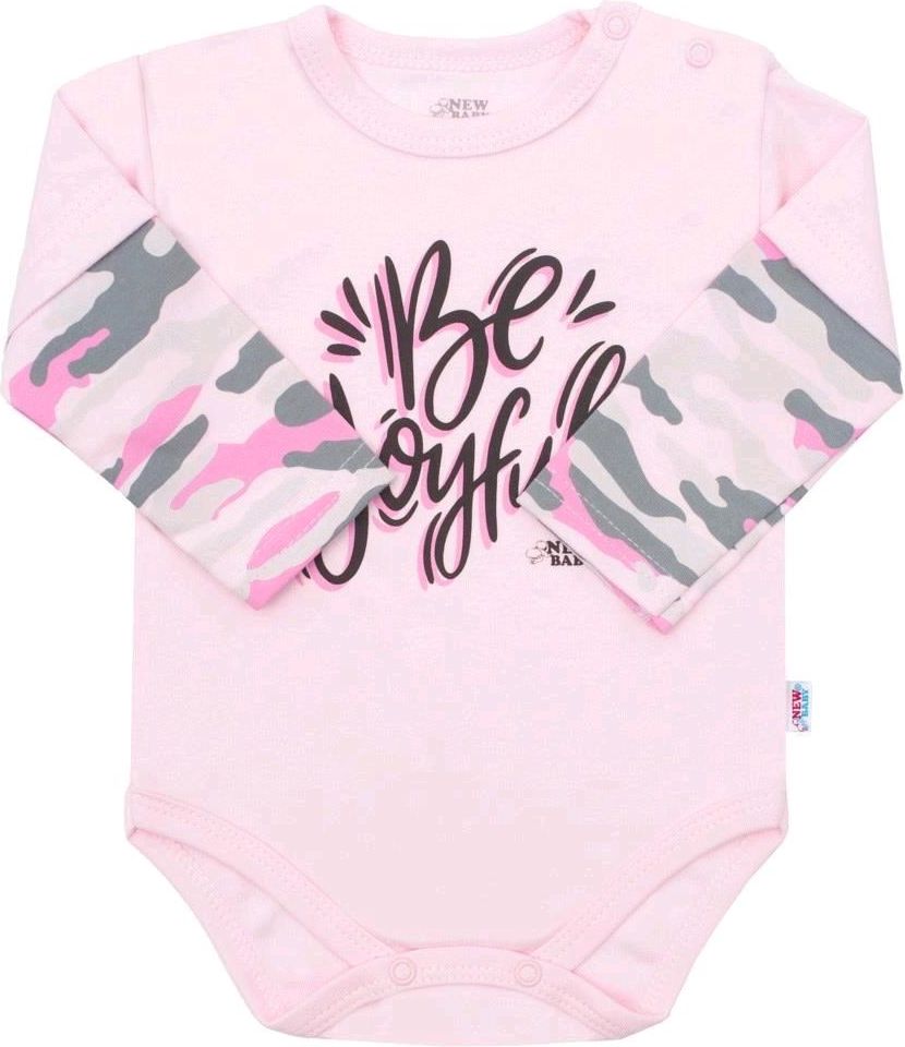 Kojenecké body s dlouhým rukávem New Baby With Love růžové 86 (12-18m) - obrázek 1