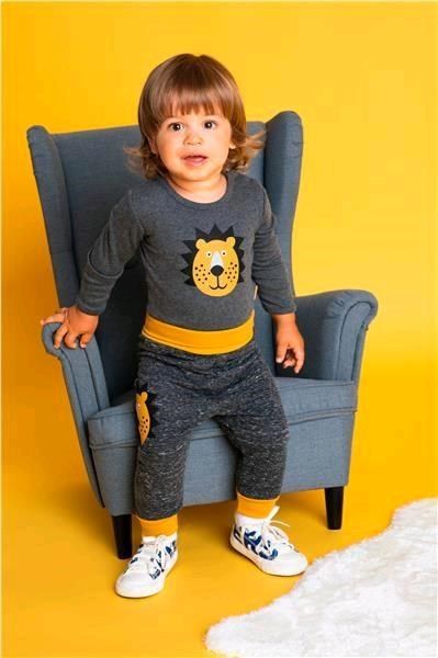 Kojenecké body s dlouhým rukávem Nicol Prince Lion šedé 74 (6-9m) - obrázek 1